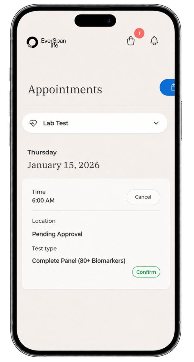 EverSpan Life app: schedule labs and telemedicine appointments